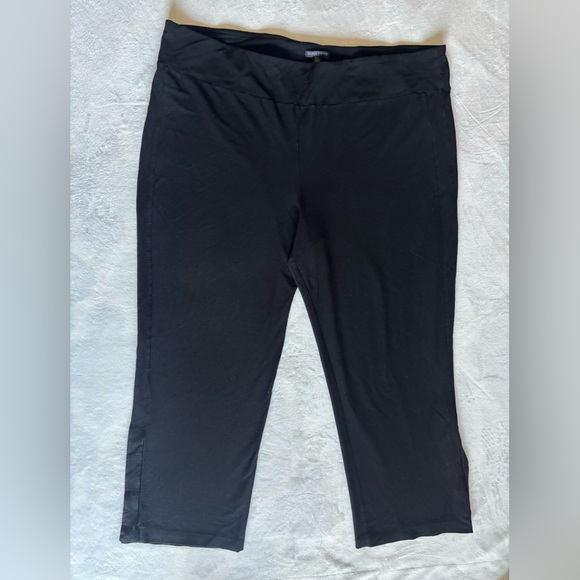Eileen Fisher Wide Leg Classic Black Pants Leggings Size 3X Relaxed Fit - Picture 2 of 12